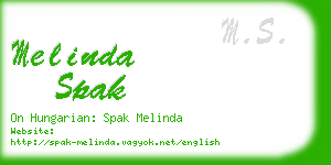 melinda spak business card